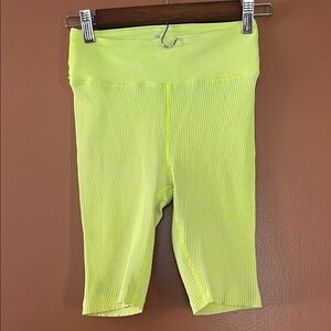 Year of Ours Lime Ribbed Biker Shorts